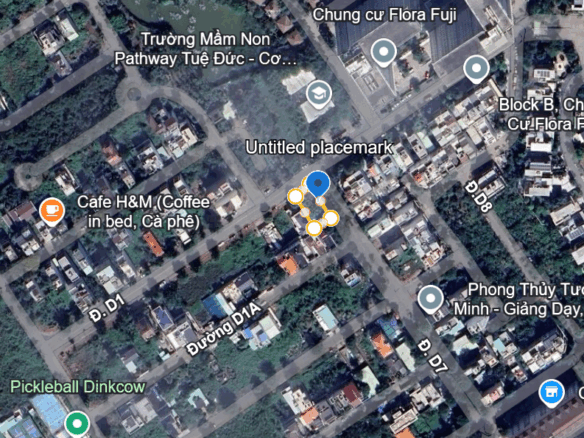 Lô góc 2 Mặt tiền – Đường D1, Khu đô thị Nam Long, Phường Phước Long B, TP. Thủ Đức (Quận 9 cũ).